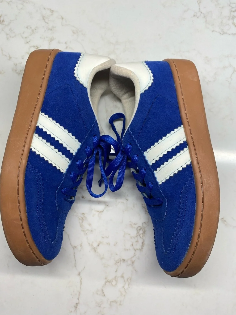 Retro Sneakers Suede Stripe Gum Sole Casual Sporty Streetwear Cerulean Size 6
